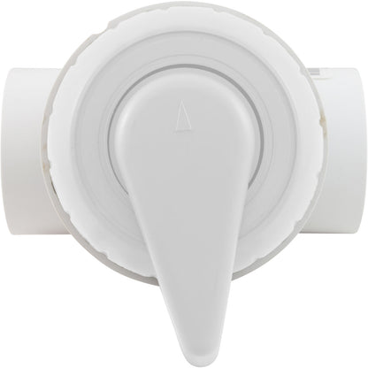 Válvula desviadora, WW, 2", 2 puertos, montaje superior, con muescas, color blanco