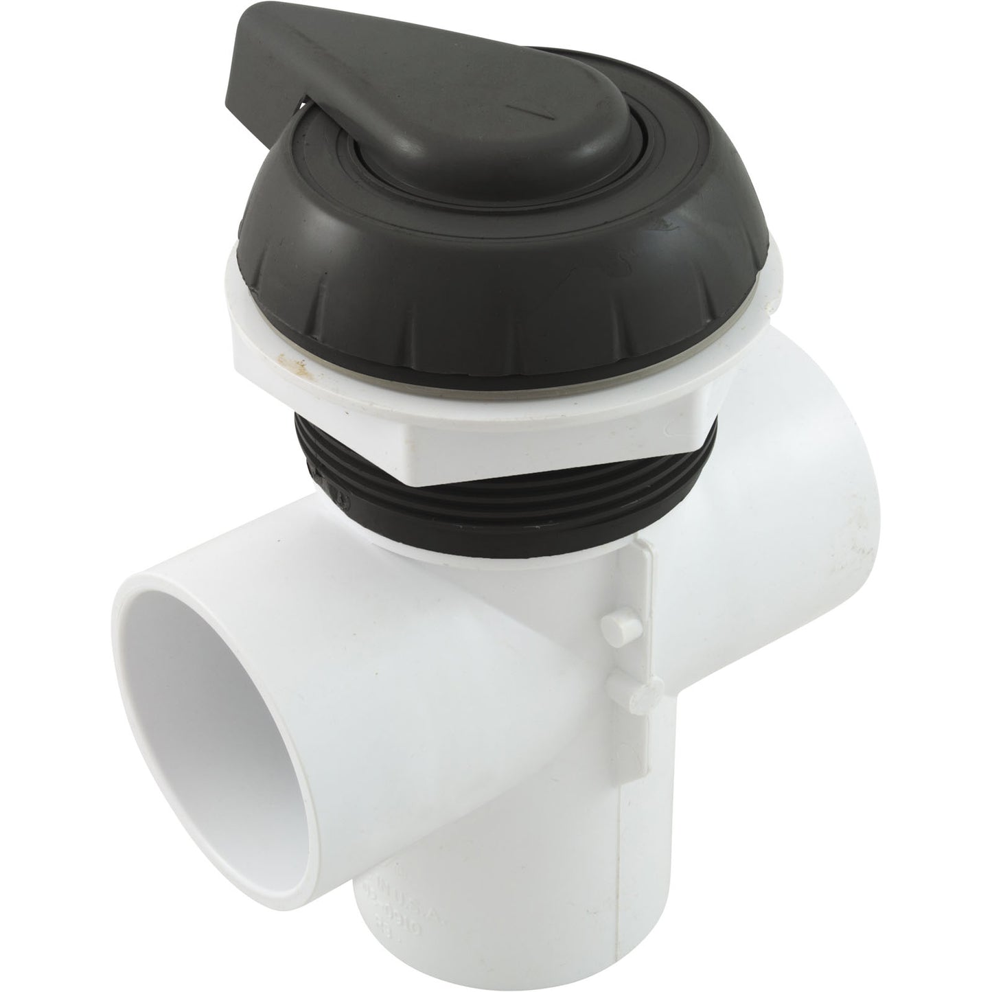 Diverter Valve, WW, 2", 2 Port, Top Mount, Notched, Black