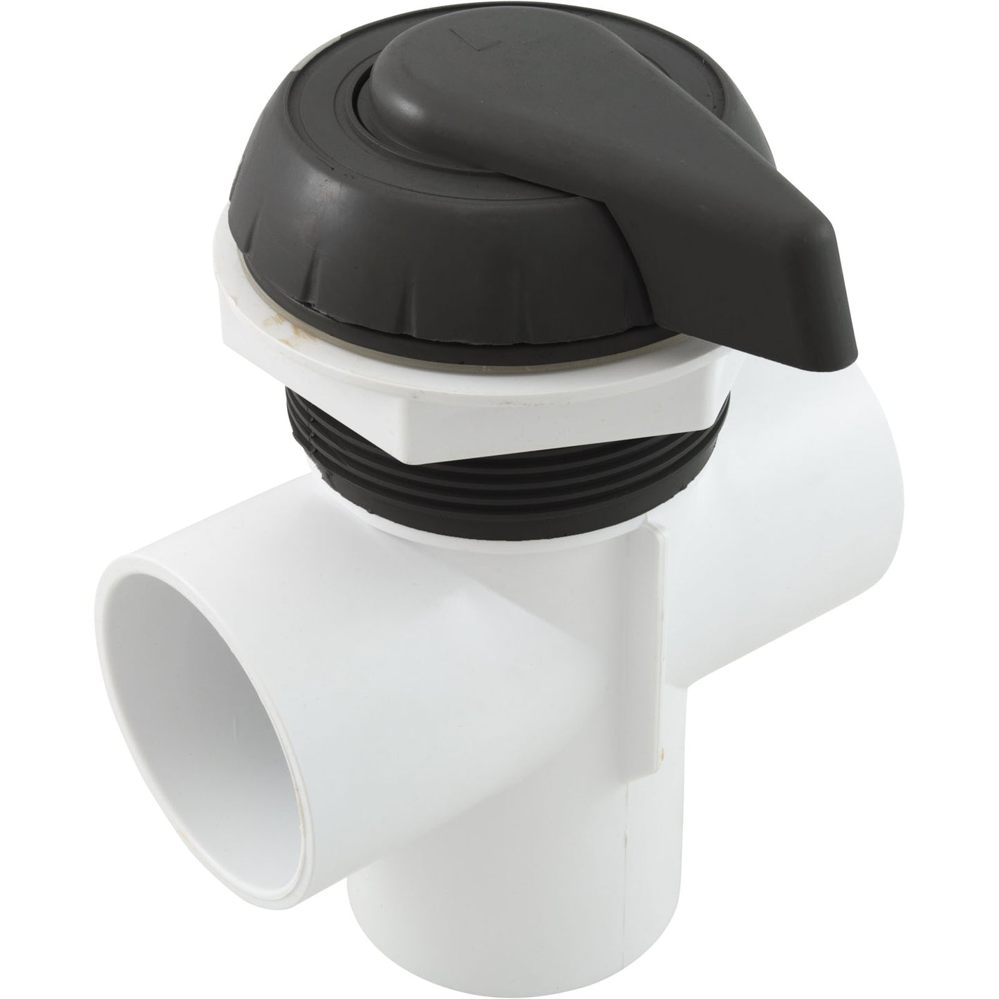 Diverter Valve, WW, 2", 2 Port, Top Mount, Notched, Black