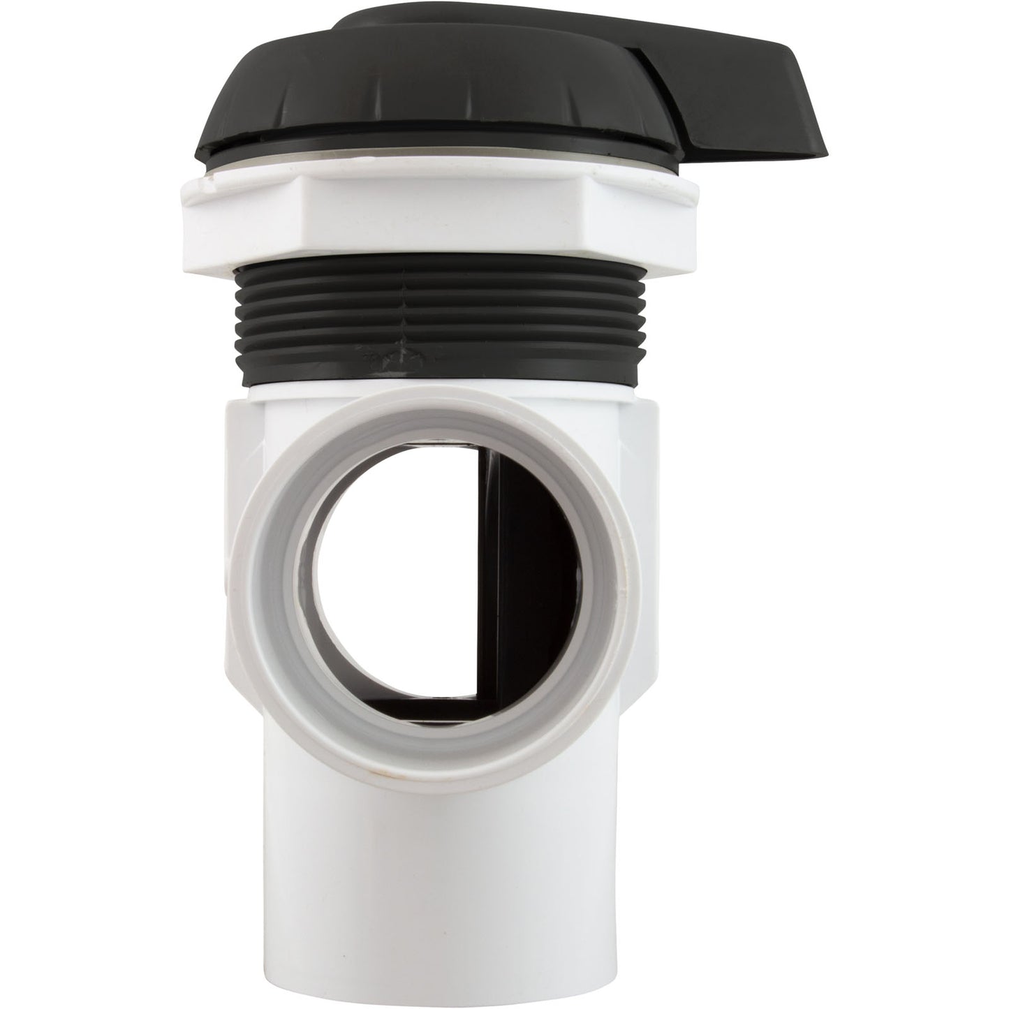 Diverter Valve, WW, 2", 2 Port, Top Mount, Notched, Black