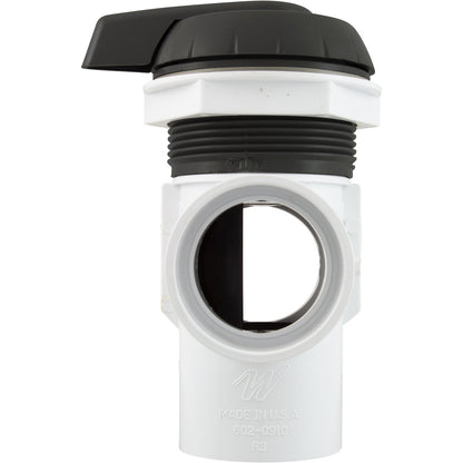 Diverter Valve, WW, 2", 2 Port, Top Mount, Notched, Black