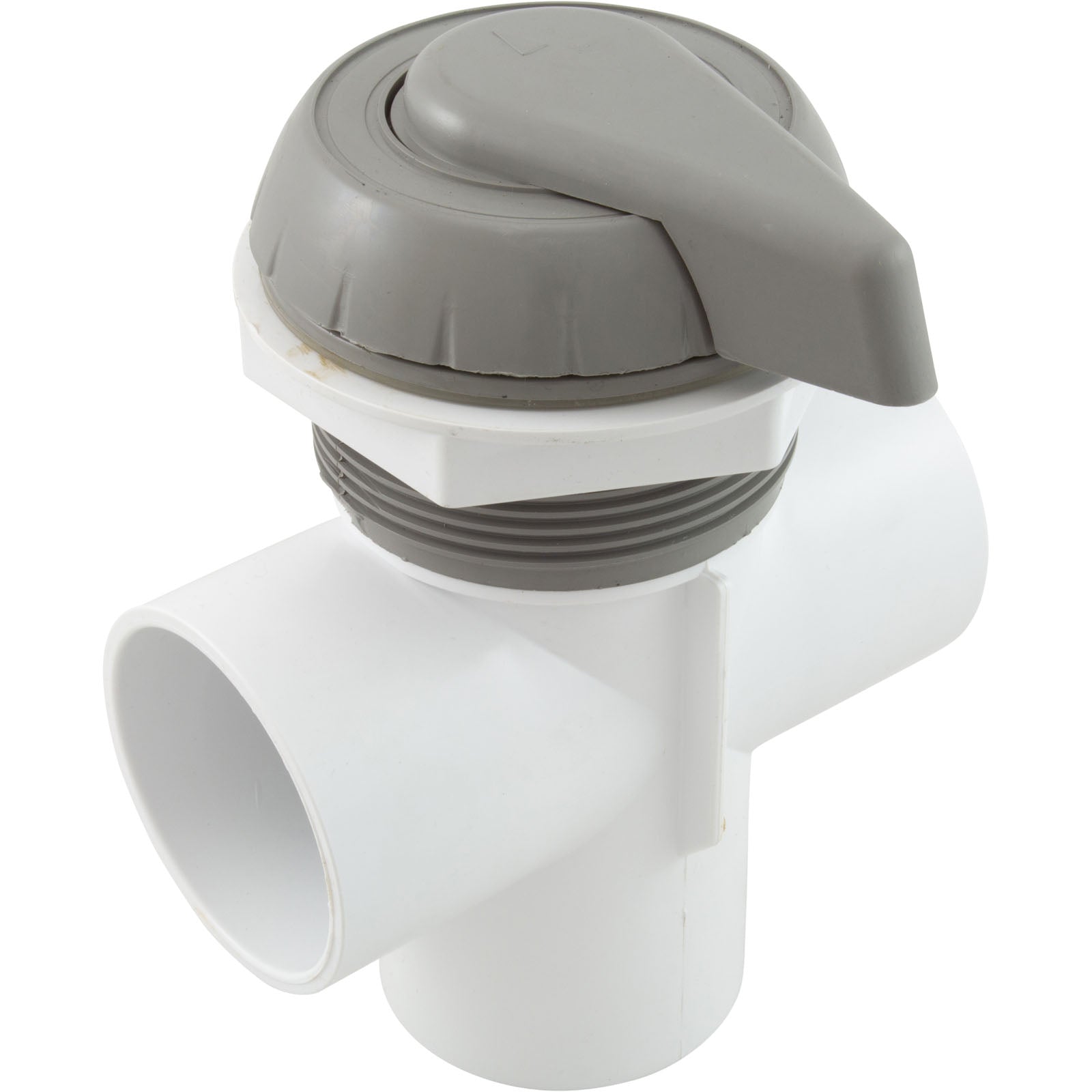 Diverter Valve, WW, 2", 2 Port, Top Mount, Notched, Gray