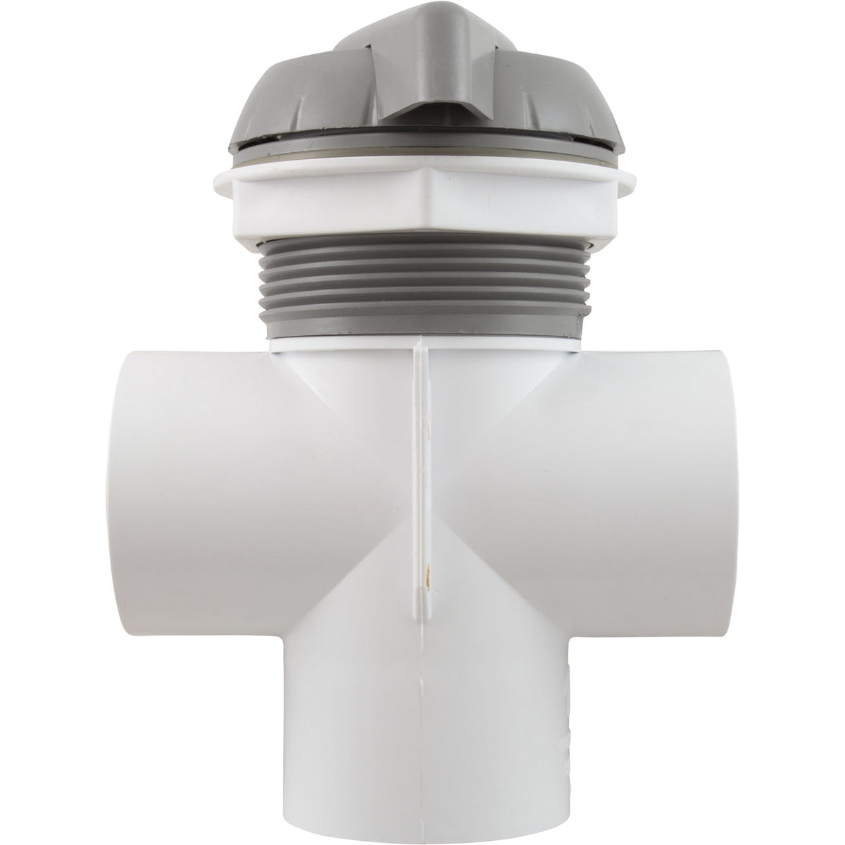 Diverter Valve, WW, 2", 2 Port, Top Mount, Notched, Gray