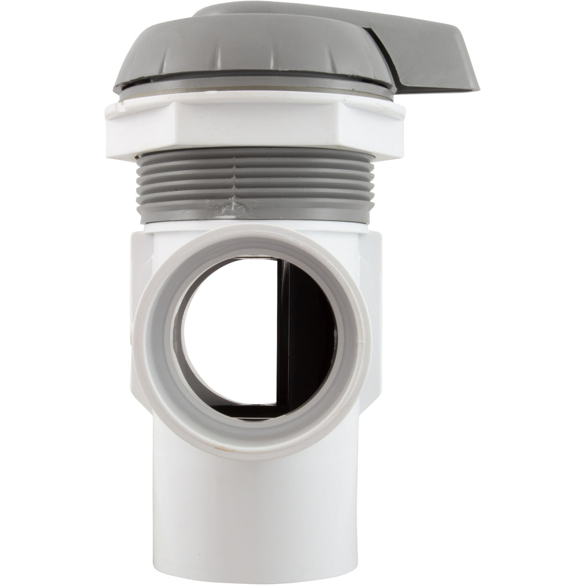Diverter Valve, WW, 2", 2 Port, Top Mount, Notched, Gray