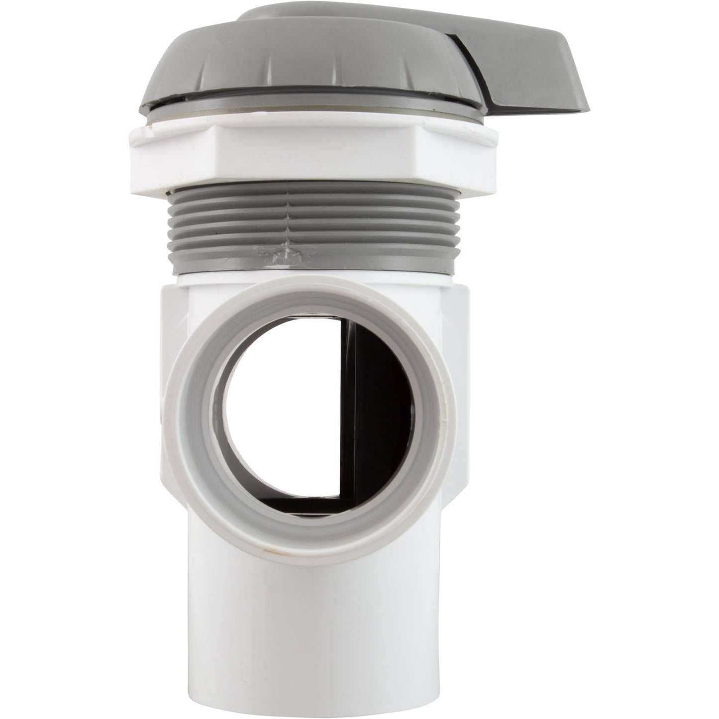 Válvula desviadora, WW, 2", 2 puertos, montaje superior, con muescas, gris