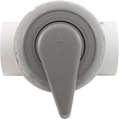 Válvula desviadora, WW, 2", 2 puertos, montaje superior, con muescas, gris