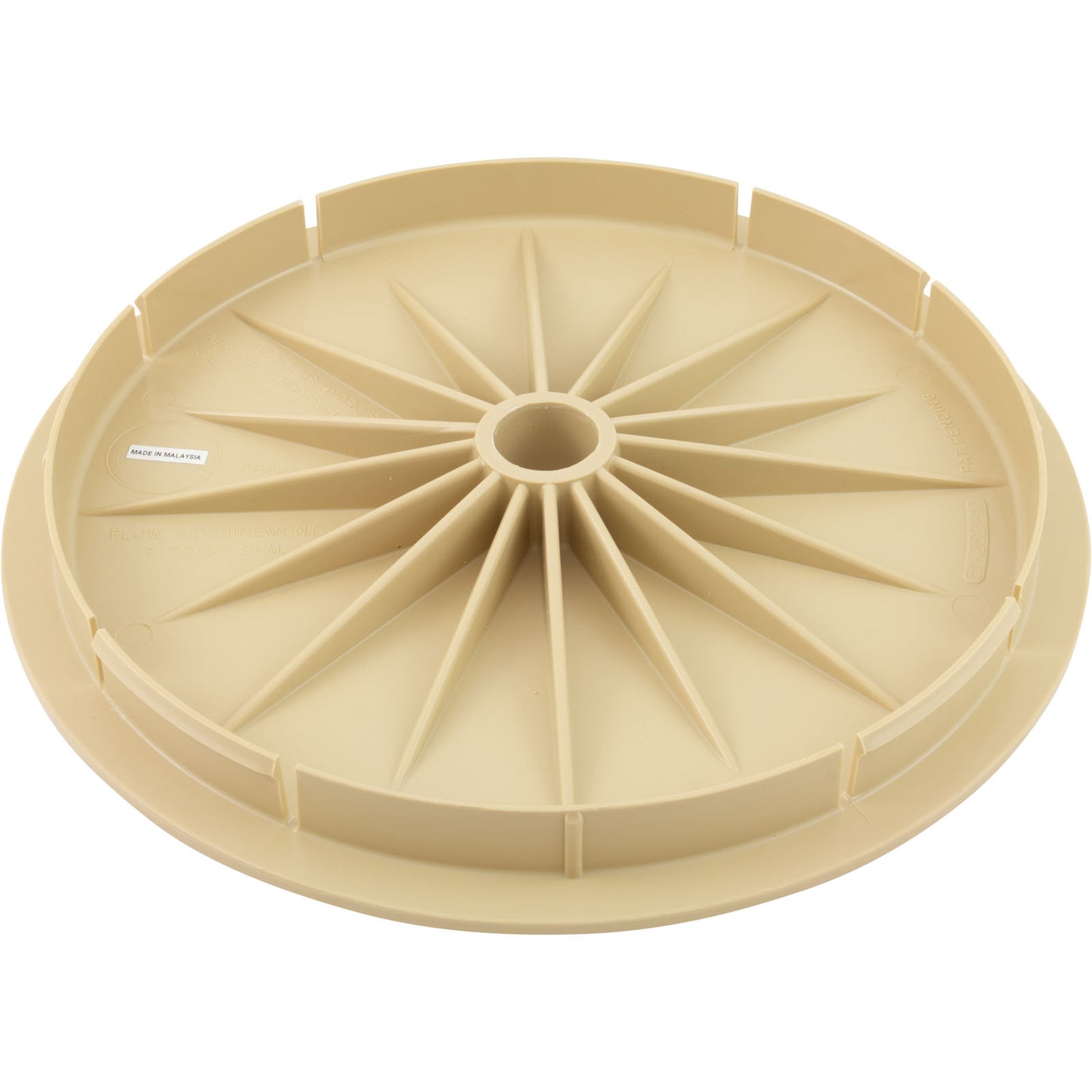 Couvercle, écumoire Waterco Baker HydroPak, 9-7/8" de diamètre, beige