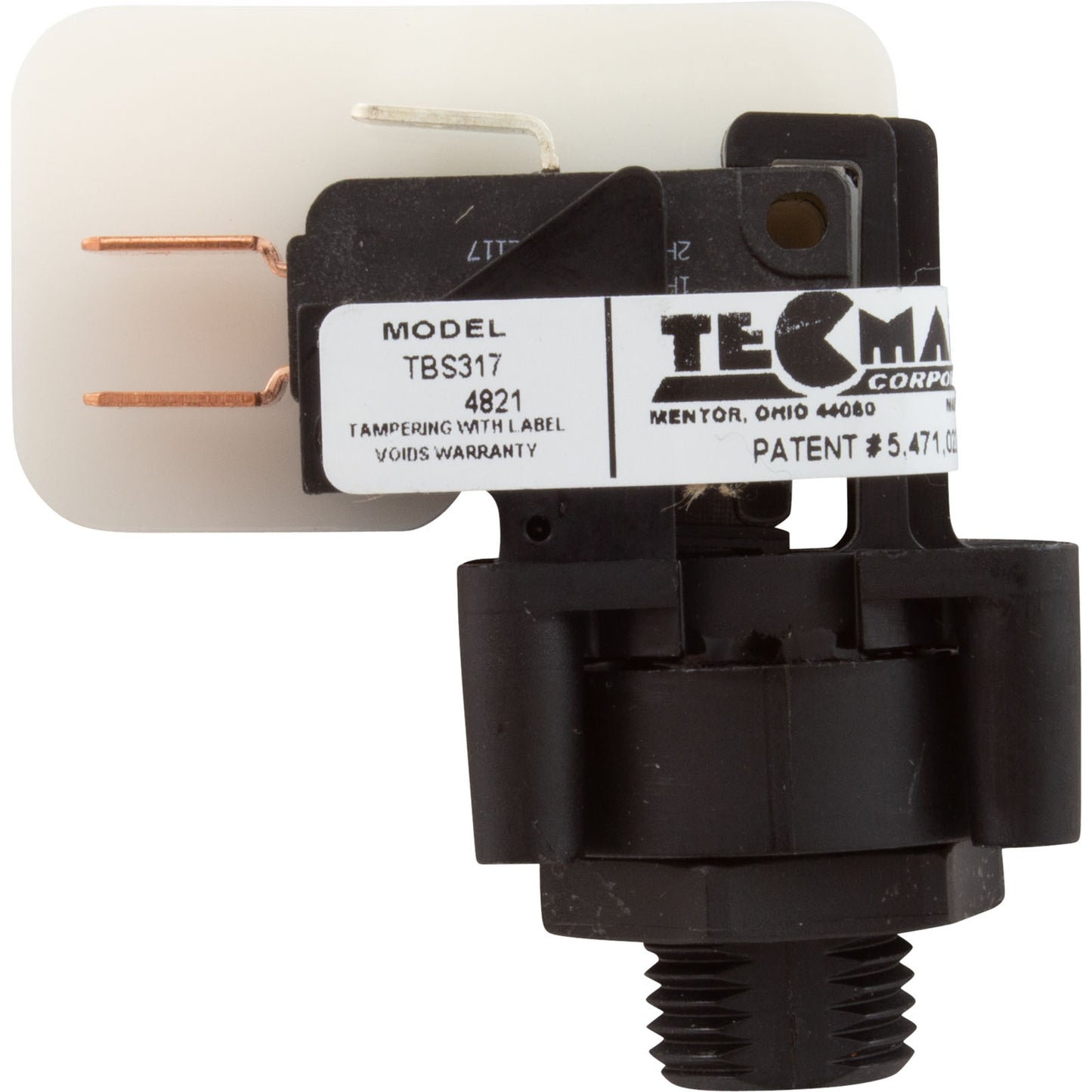 Air Switch, Tecmark, TBS 317, DPDT, 20A, thd, latch