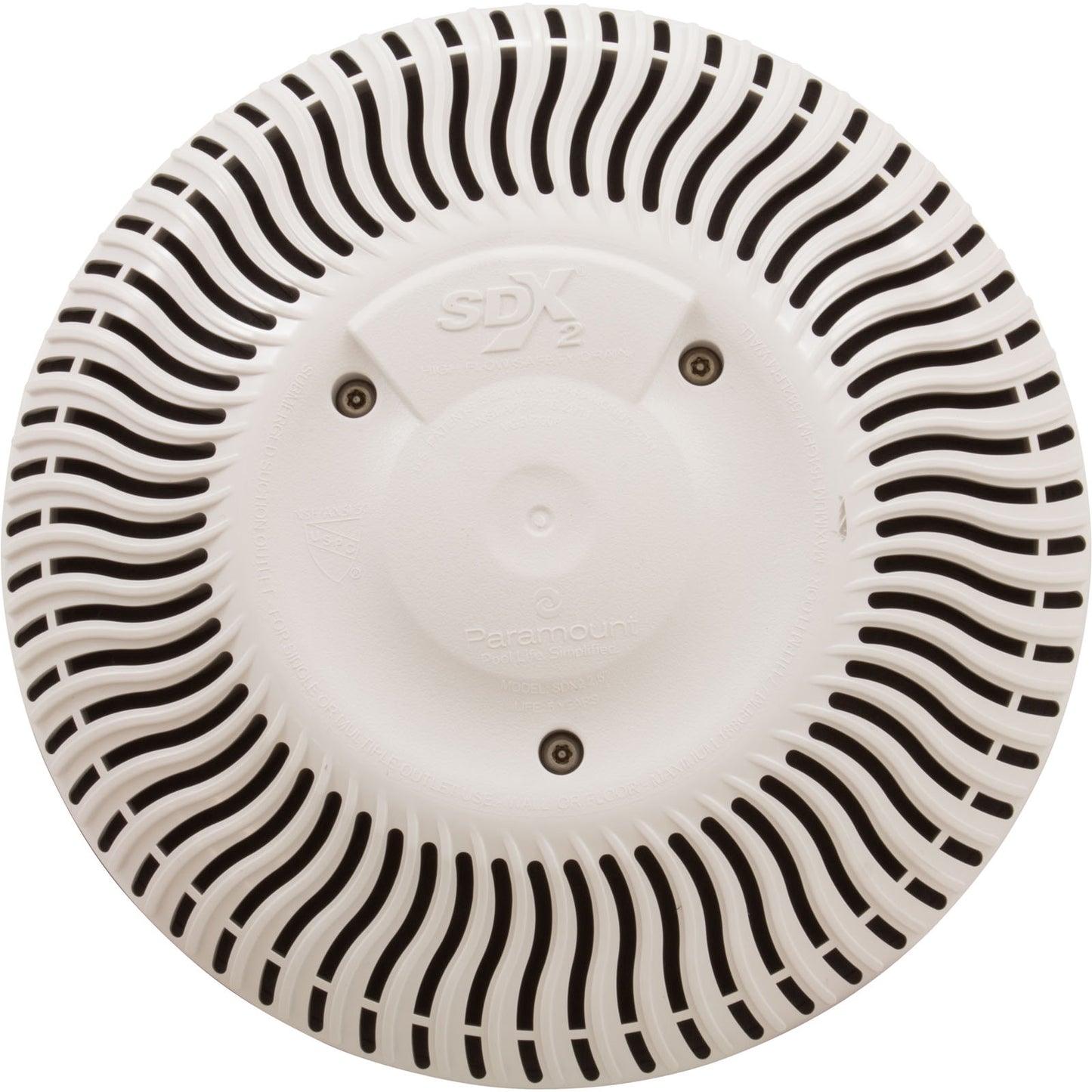 Main Drain Grate, Paramount SDX2, Vinyl, White, qty 2