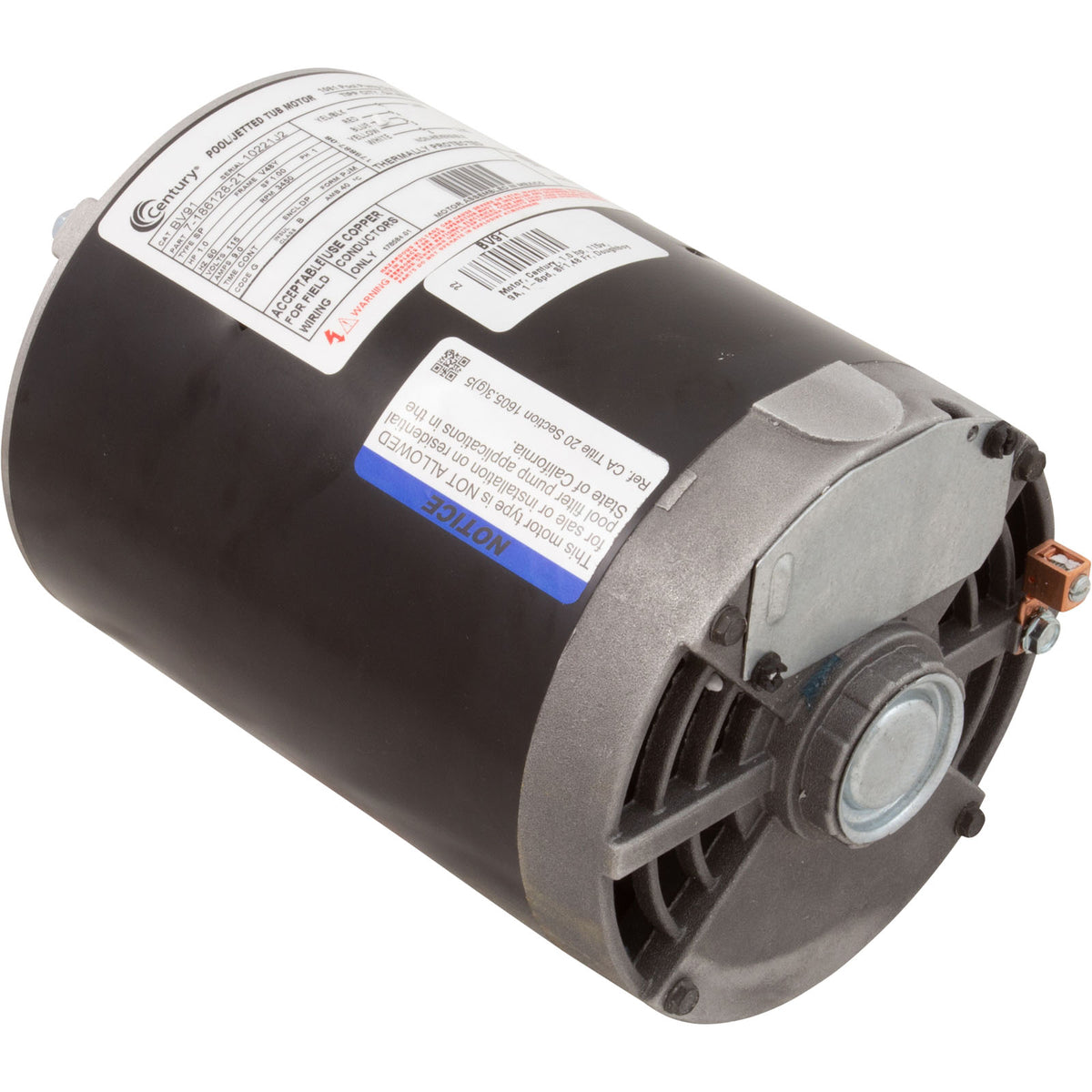 Motor, Century, 1.0 hp, 115v, 9A, 1 Speed, SF1, 48 Frame