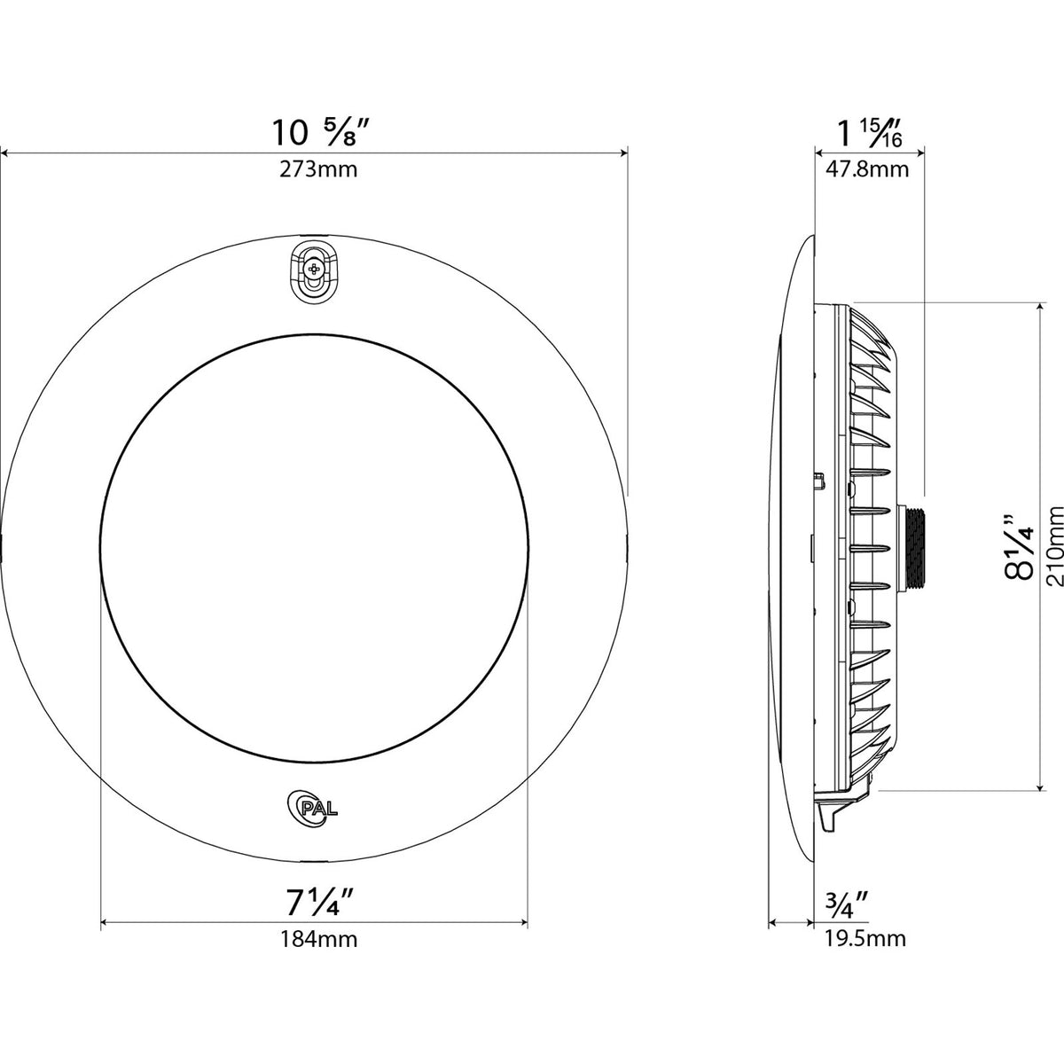 PAL EvenGlow Large Niche Light, RGB, 12vdc 30ft, SS Escutcheon