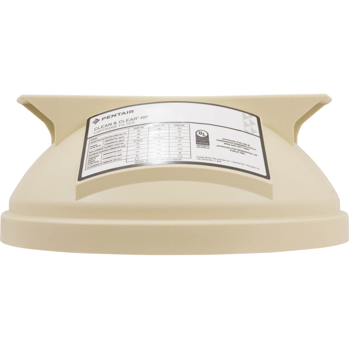 178548Z Pentair Tank Lid 100 SqFt Clean & Clear Replacement