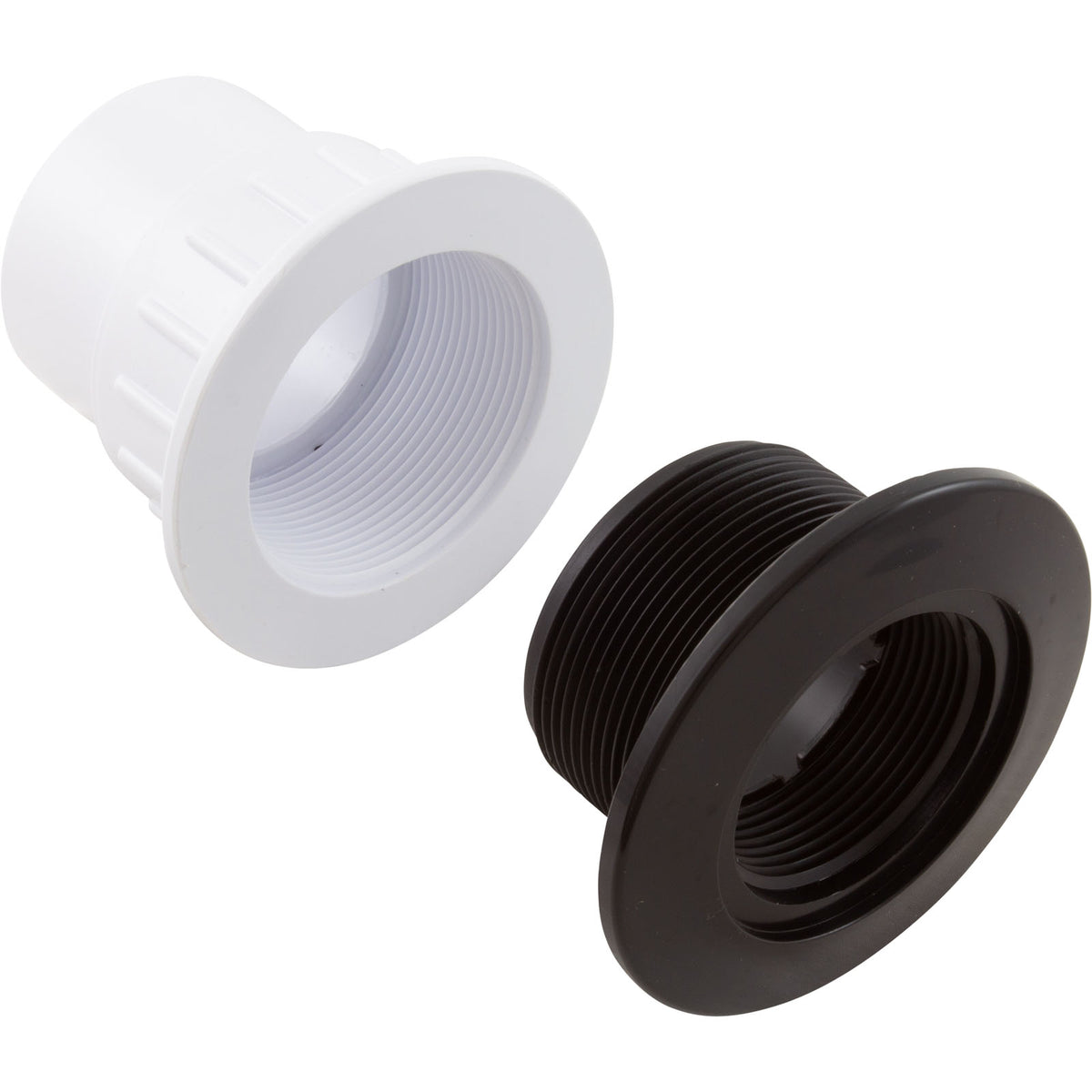 Fiberglass Pool Wallfitting, W/Nut, Black, No Gasket