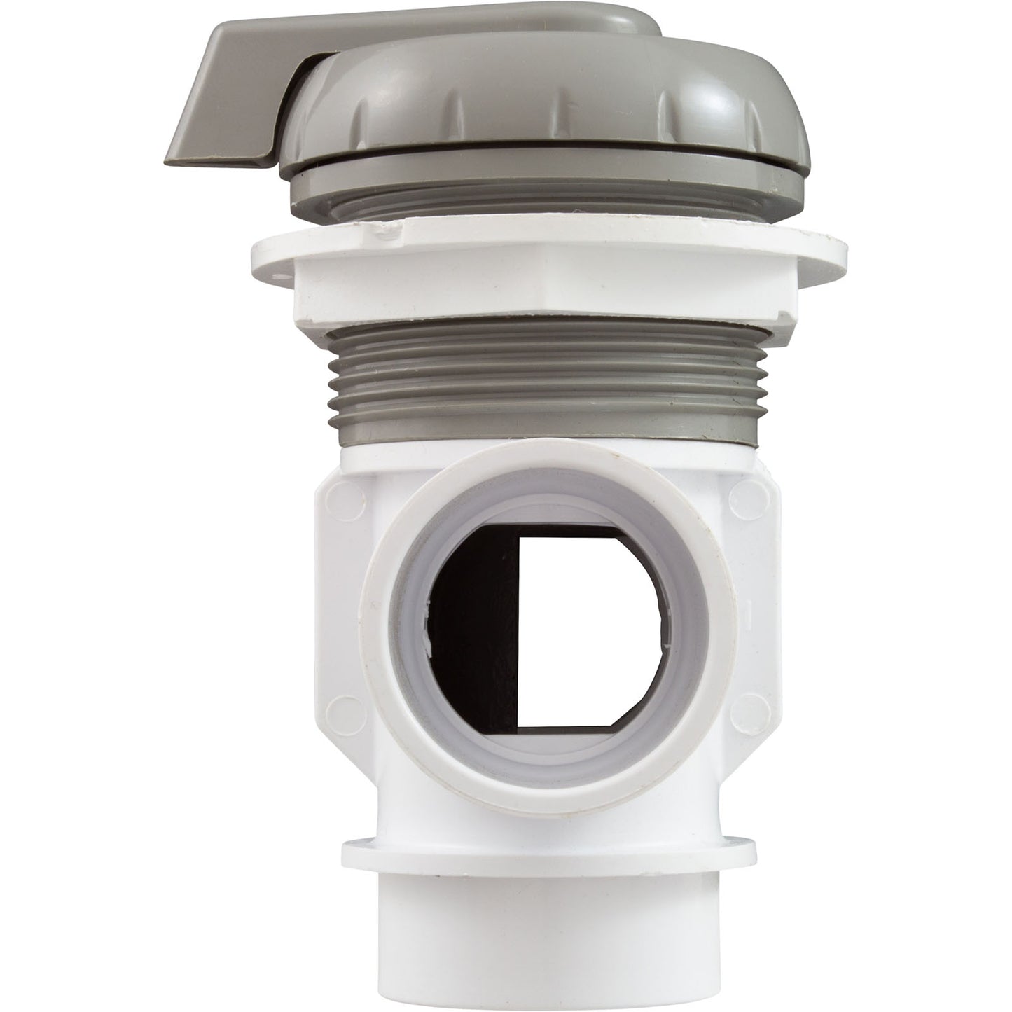 Válvula desviadora, WW, 1", 2 puertos, montaje superior, vertical, gris