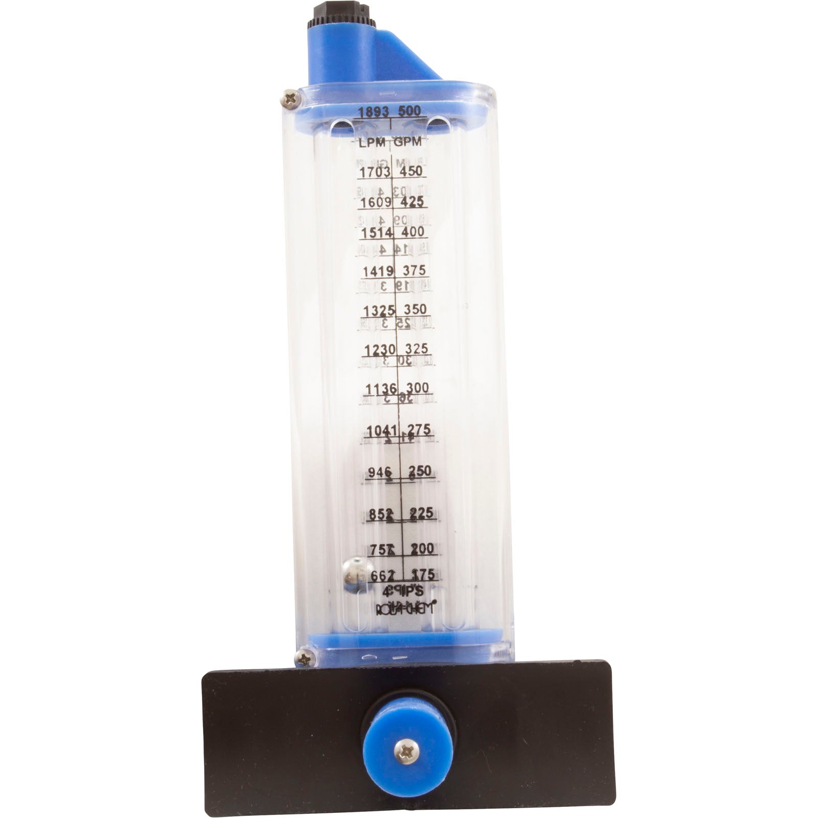 Flowmeter, Rola-Chem Side Mount, 4" PVC, 125-500 GPM