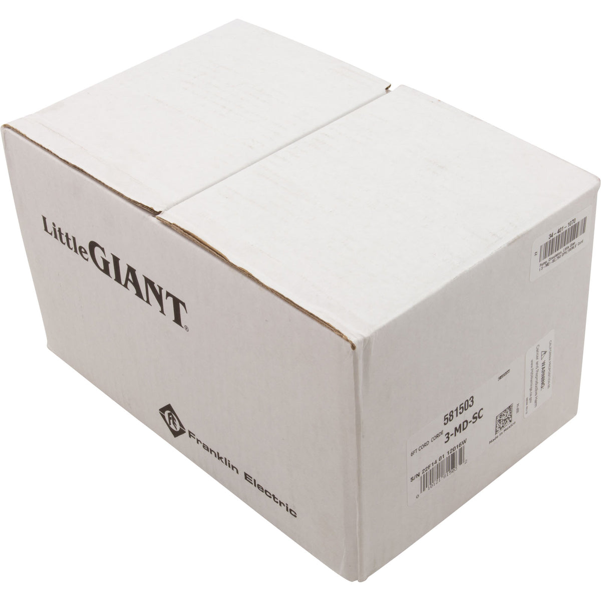Pump, Submersible, Little Giant 3-MD-SC, 750 GPH, 190W, 6' Cord