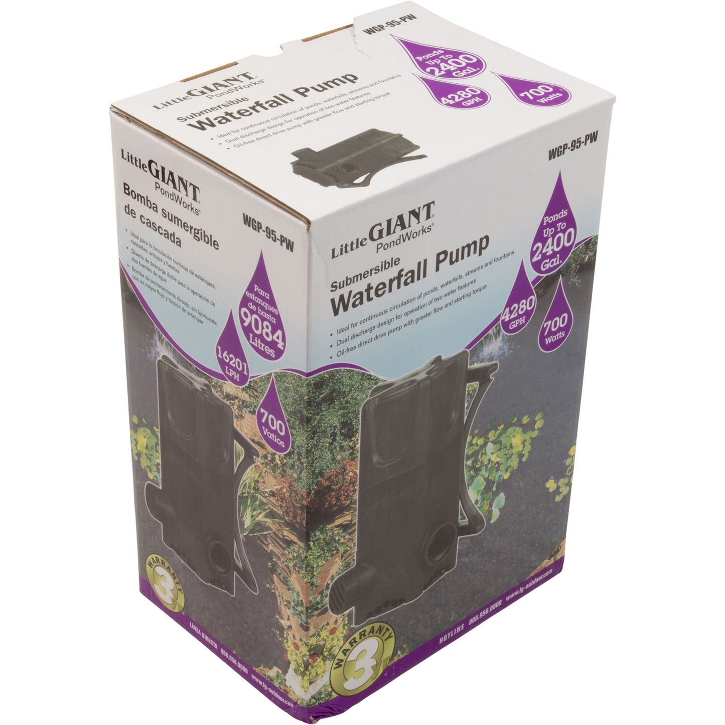 Pump, Submersible, Little Giant WGP-95-PW, 4280 GPH, 16'Cord