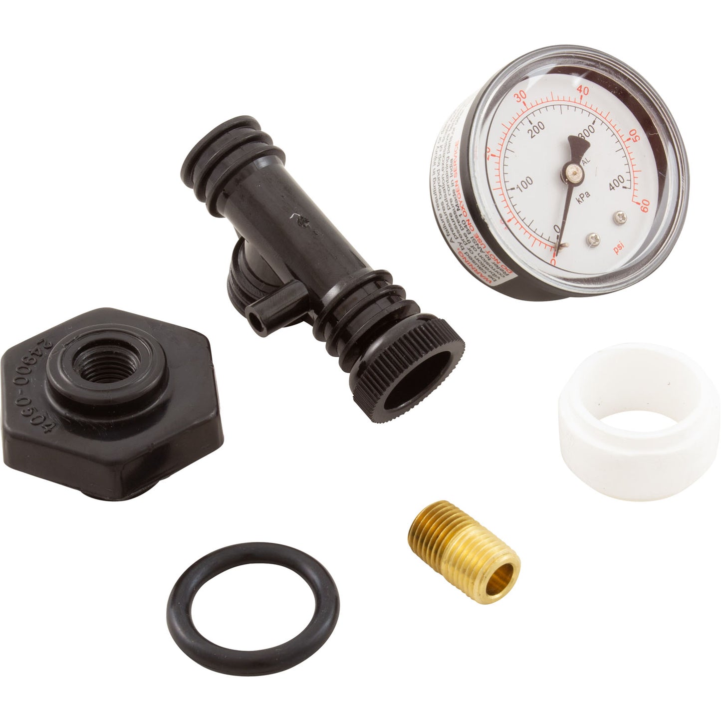 Pressure Gauge Assembly, Pentair, System 3, 1/4"mpt, 0-60psi, Back MT