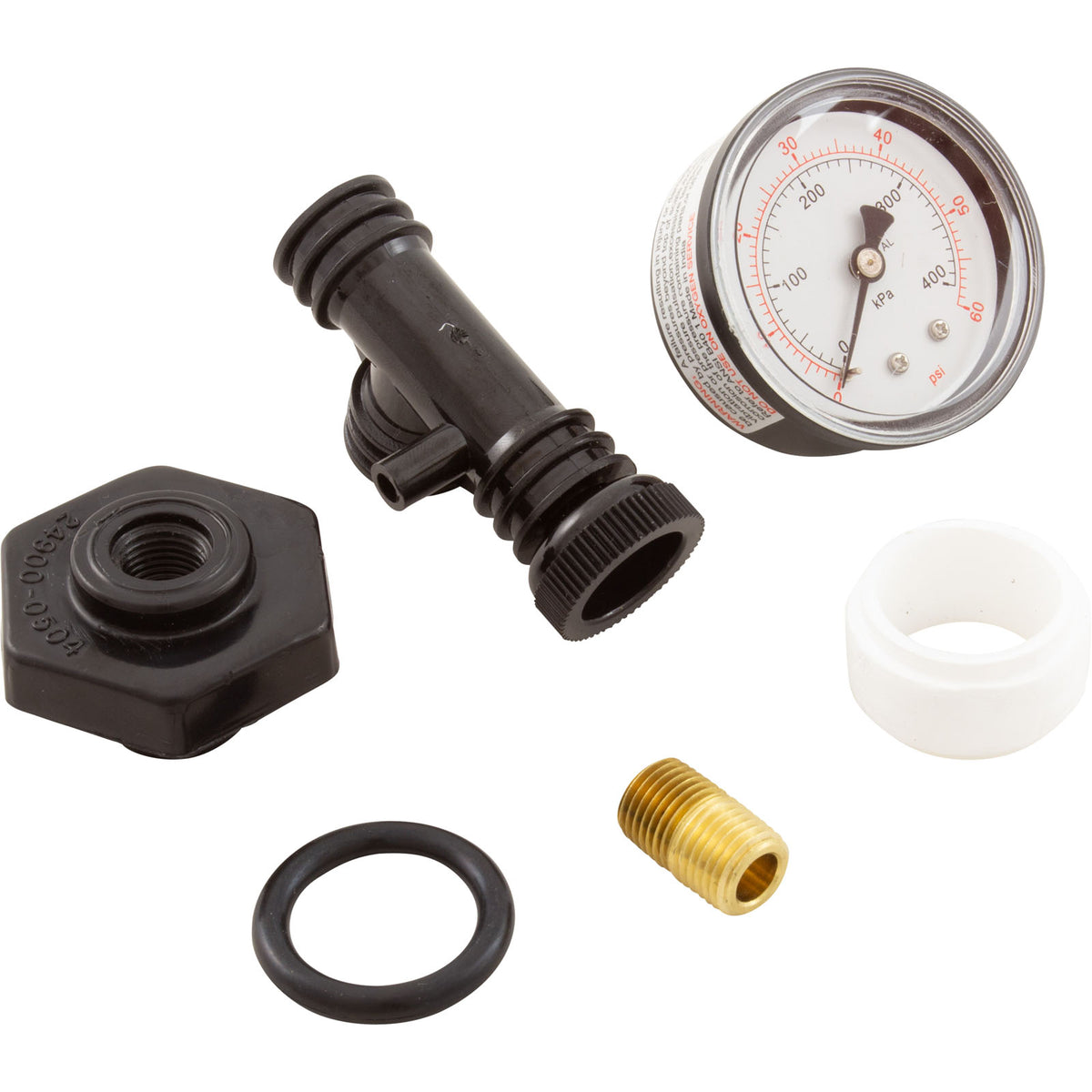 Pressure Gauge Assembly, Pentair, System 3, 1/4"mpt, 0-60psi, Back MT