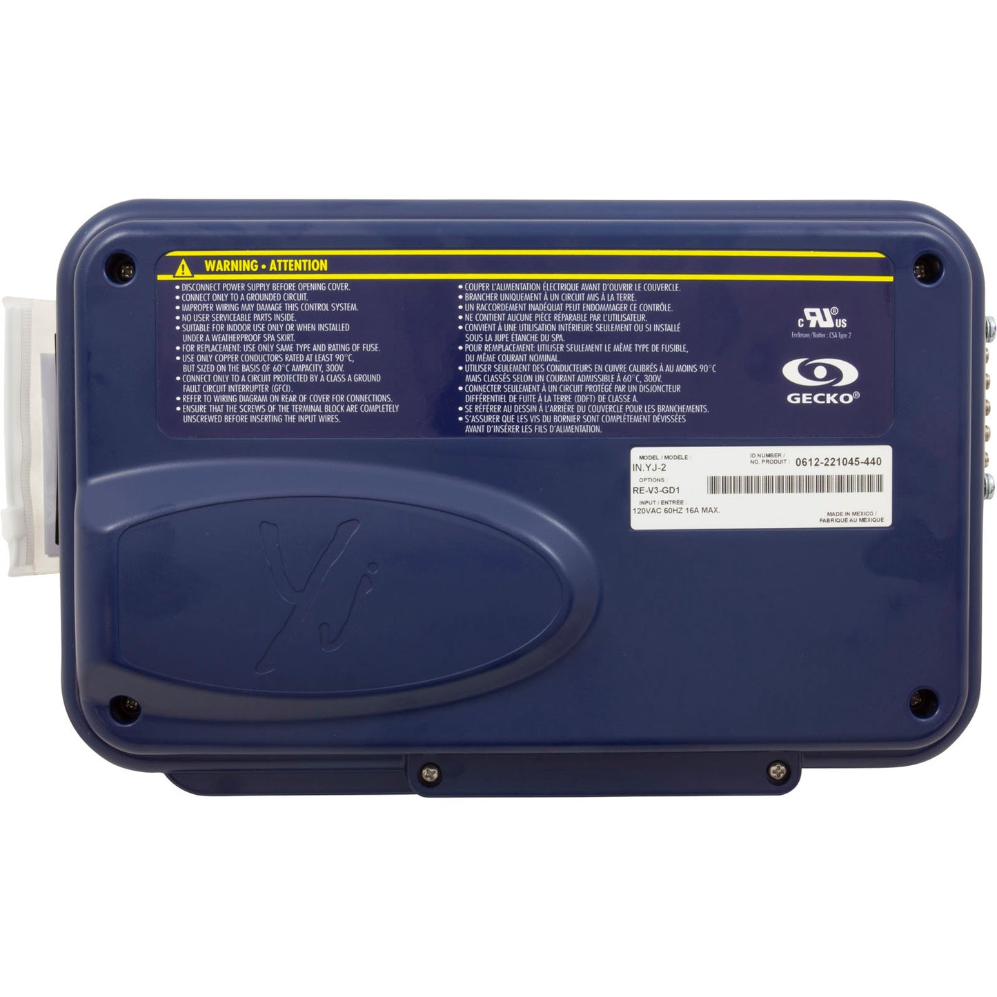 Control Only, Gecko IN.YJ-2, Heat Recovery, 115v, NO HEATER