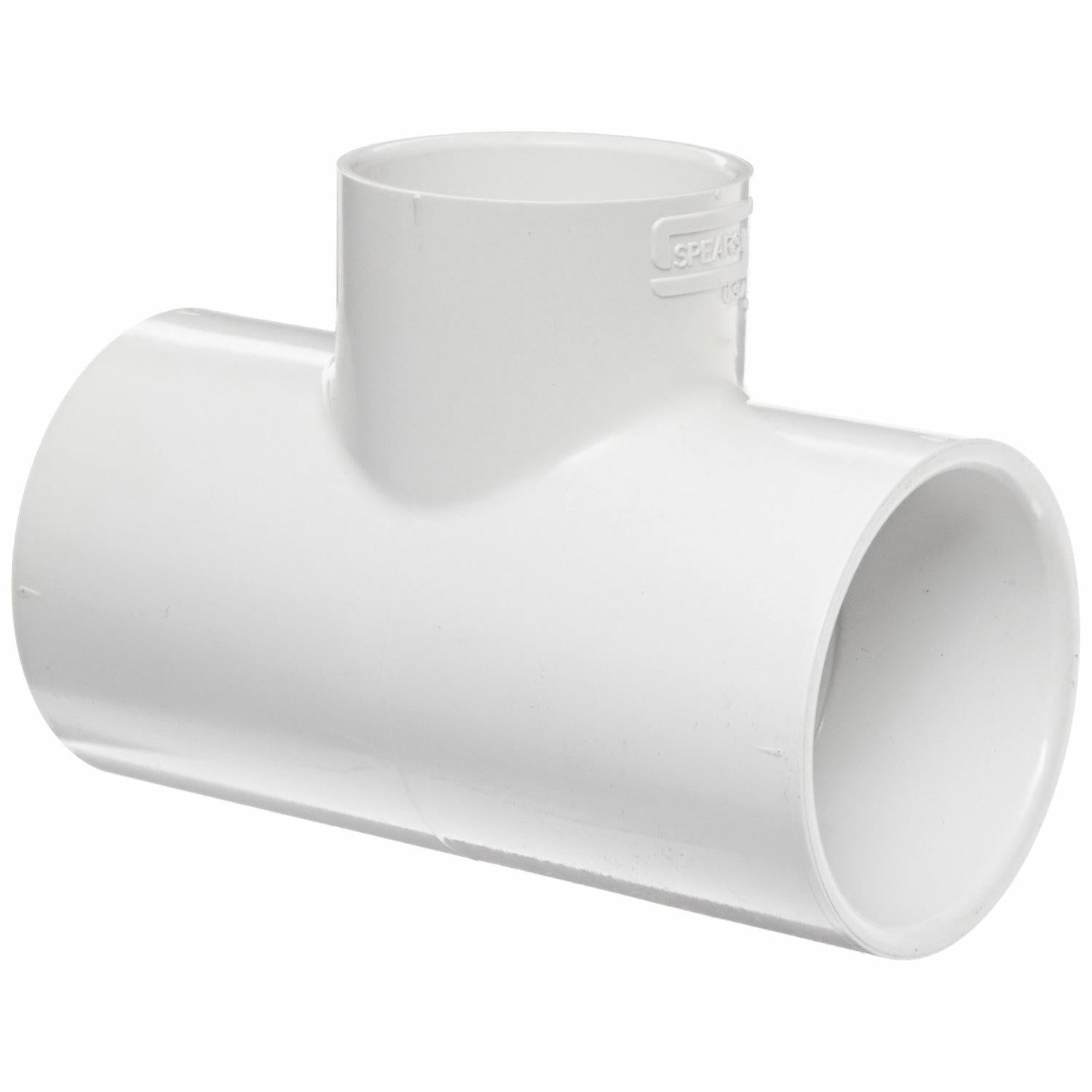 Spears 401 Series Pipe Fitting Tee Schedule 40 PVC White 3/4" Socket 401-007
