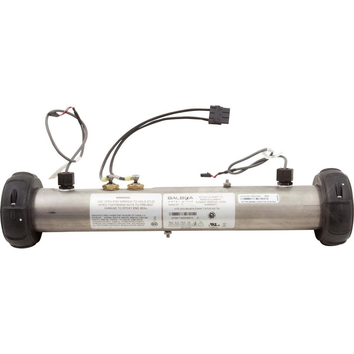 Heater, FloThru, BWG BP, 5.5kW, 230v, w/PnC, Titanium