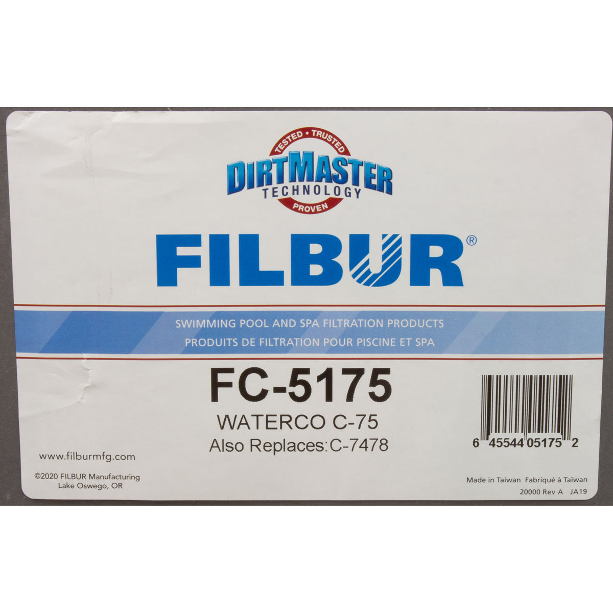 Waterco Trimline C-Series Replacement Cartridge - 75 Sq Ft (FC-5175)