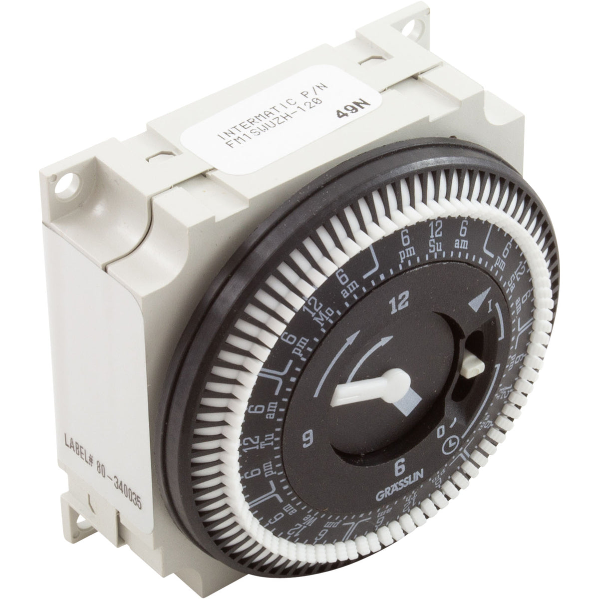Timer, Grasslin Repl, SPDT, Panel Mount, 115v, 7day