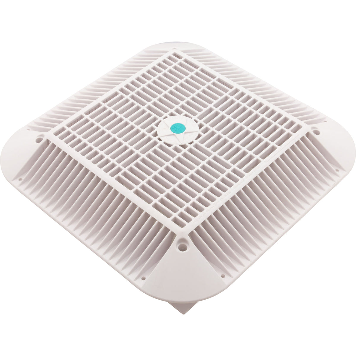 Main Drain Grate, Aquastar Retro Wav, 12" x 12" Square, Wht
