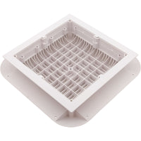 Main Drain Grate, Aquastar Retro Wav, 12" x 12" Square, Wht