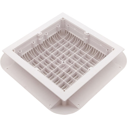 Main Drain Grate, Aquastar Retro Wav, 12" x 12" Square, Wht