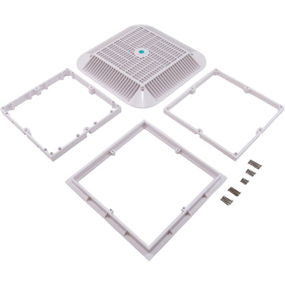 Main Drain Grate, Aquastar Retro Wav, 12" x 12" Square, Wht