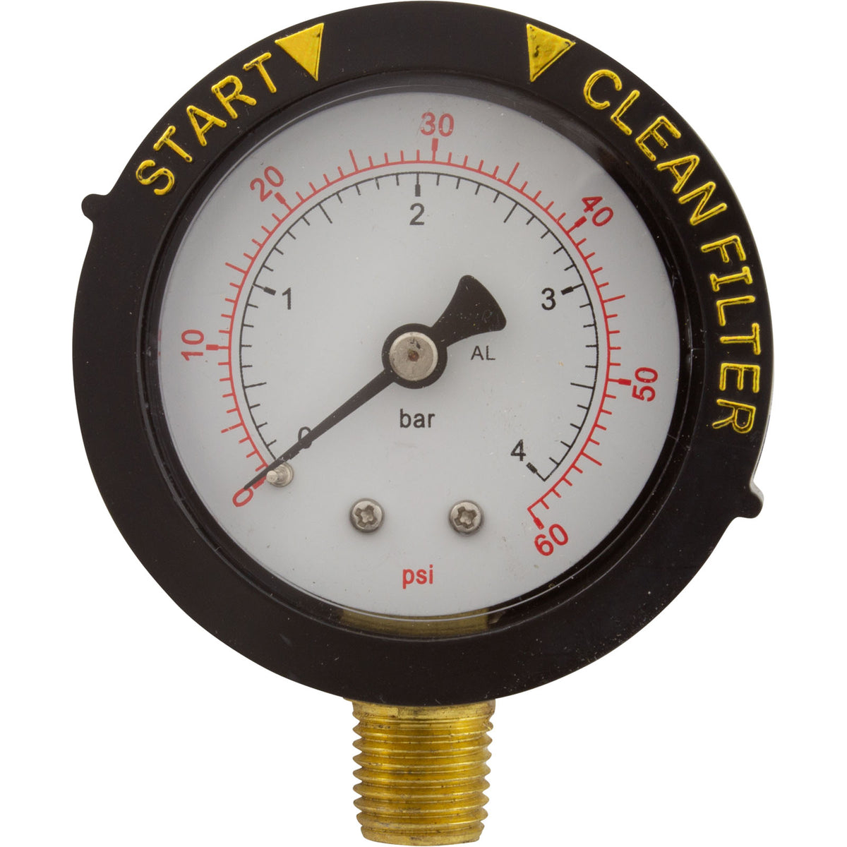 Pressure Gauge, Pentair, 1/4"mpt, 0-60psi, Bottom Mount, Adj Face