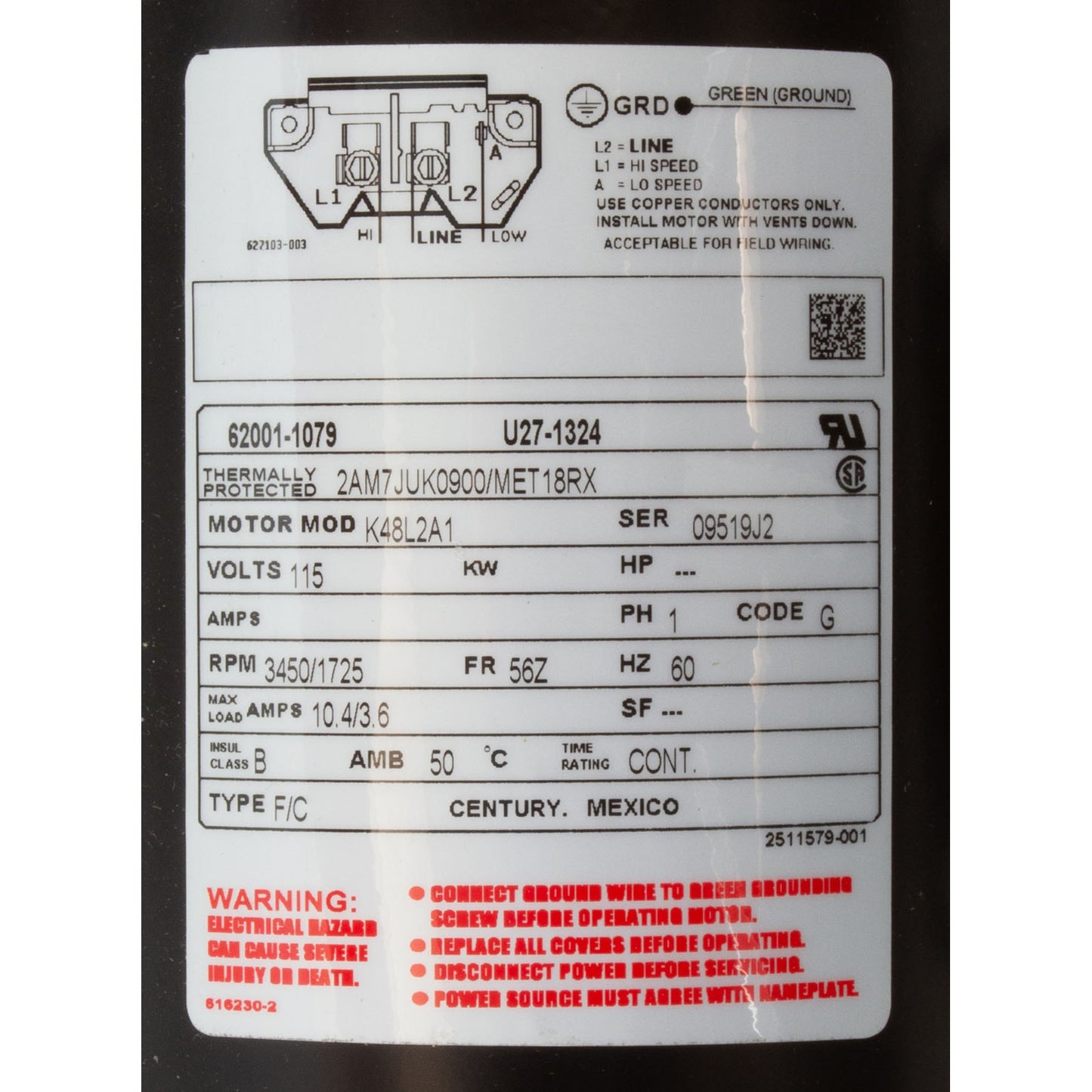 Pump, BWG, Dura-Jet, 1.0hp, 115v, 2-Speed, 2", OEM