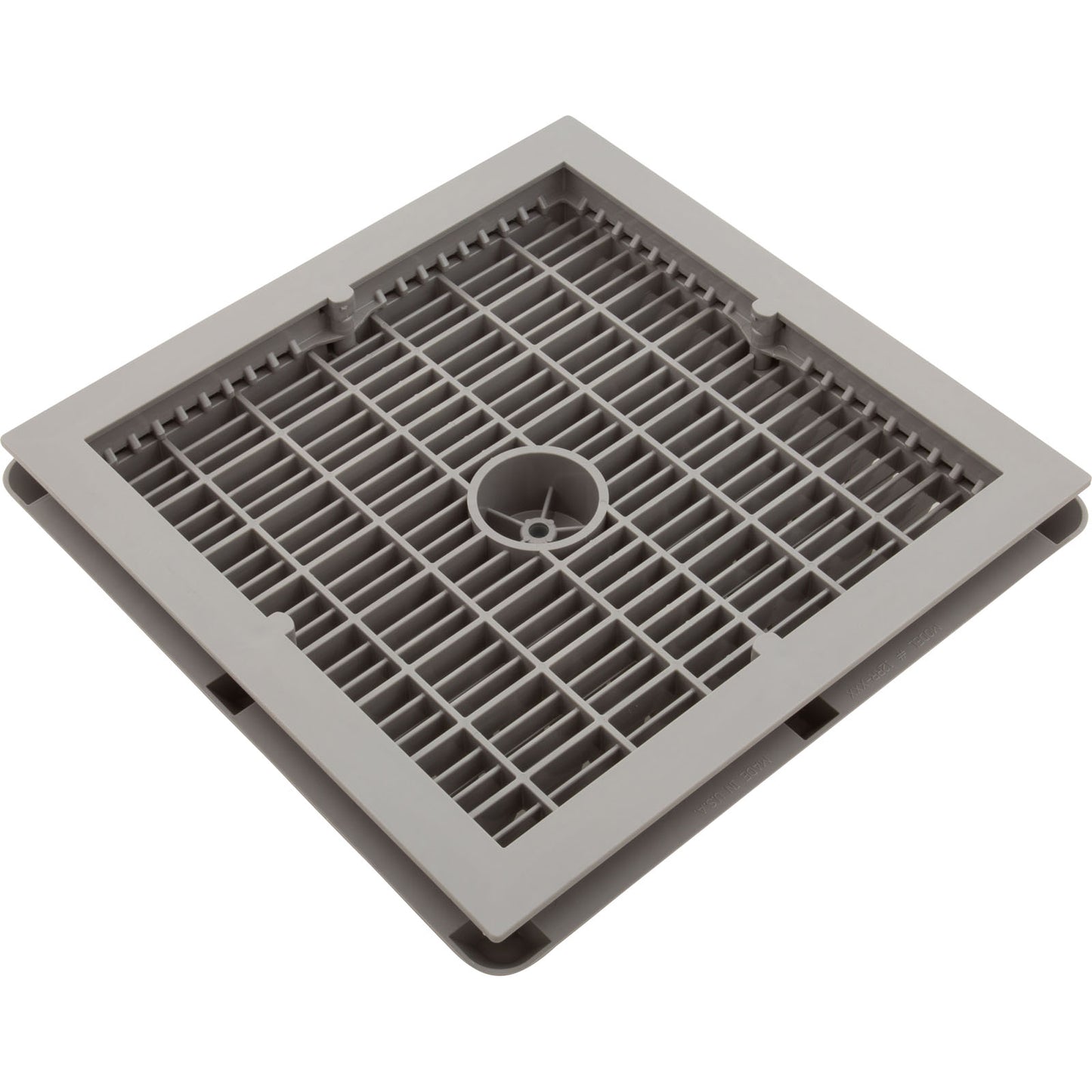 Main Drain Cover, Aquastar Wave, 12" Square, w/Fr, Lt Gry, VGB