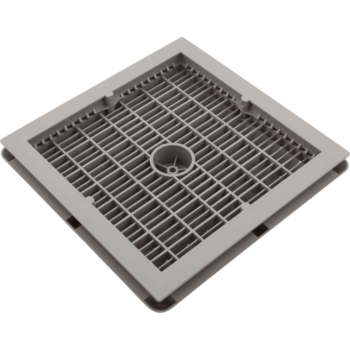 Main Drain Cover, Aquastar Wave, 12" Square, w/Fr, Lt Gry, VGB