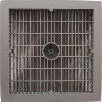 Main Drain Cover, Aquastar Wave, 12" Square, w/Fr, Lt Gry, VGB