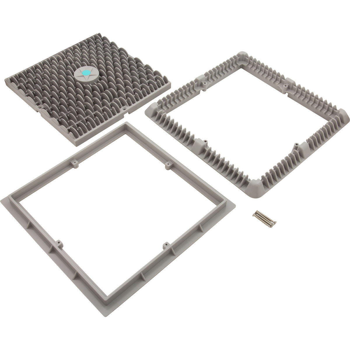 Main Drain Cover, Aquastar Wave, 12" Square, w/Fr, Lt Gry, VGB