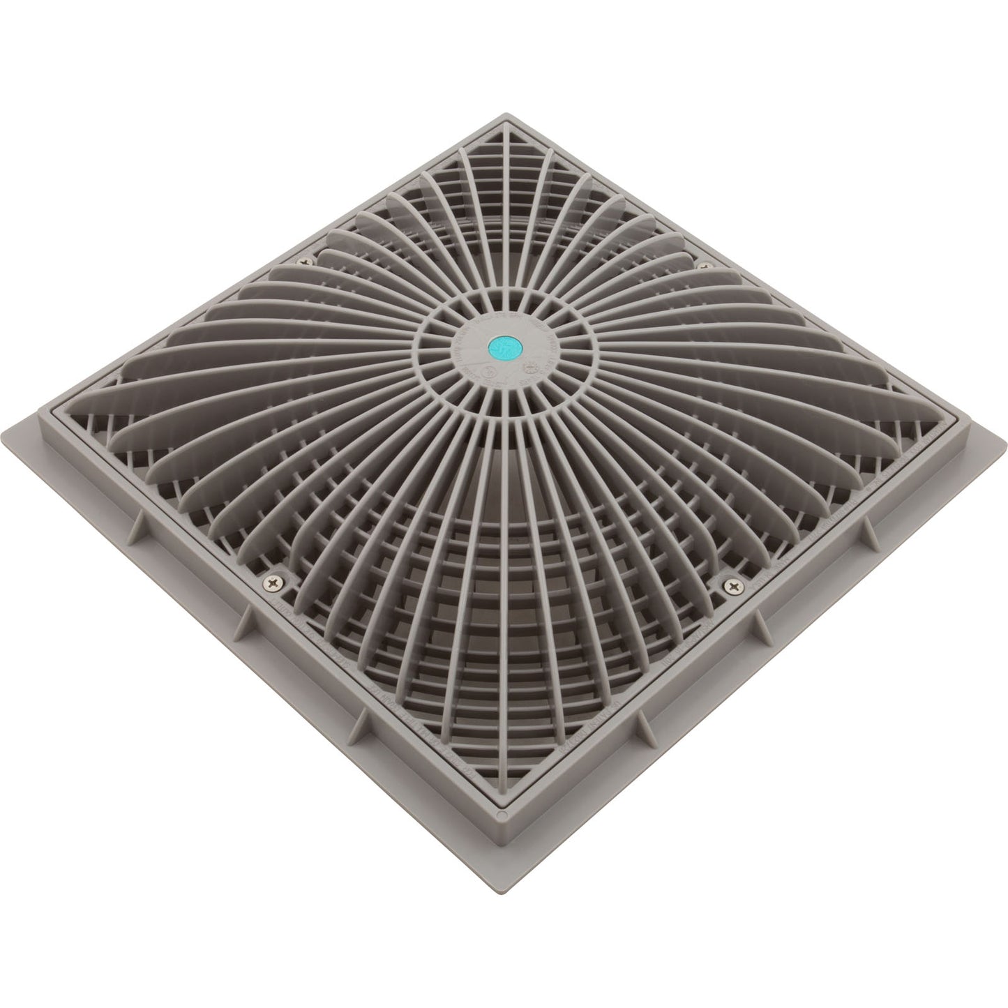 Main Drain Cover, Aquastar MoFlow, 12" Square, w/Fr, Lt Gry, VGB