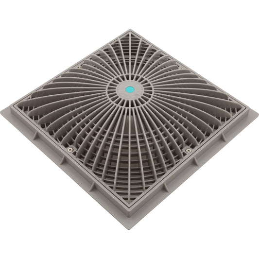 Main Drain Cover, Aquastar MoFlow, 12" Square, w/Fr, Lt Gry, VGB