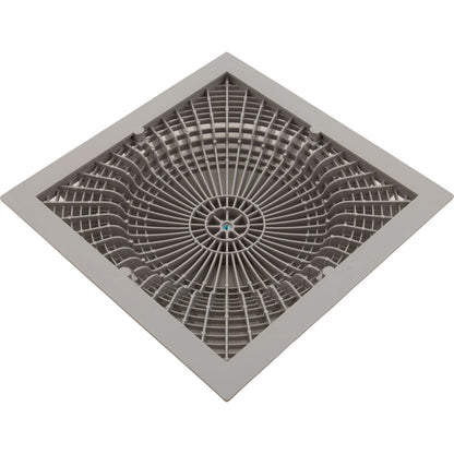 Main Drain Cover, Aquastar MoFlow, 12" Square, w/Fr, Lt Gry, VGB