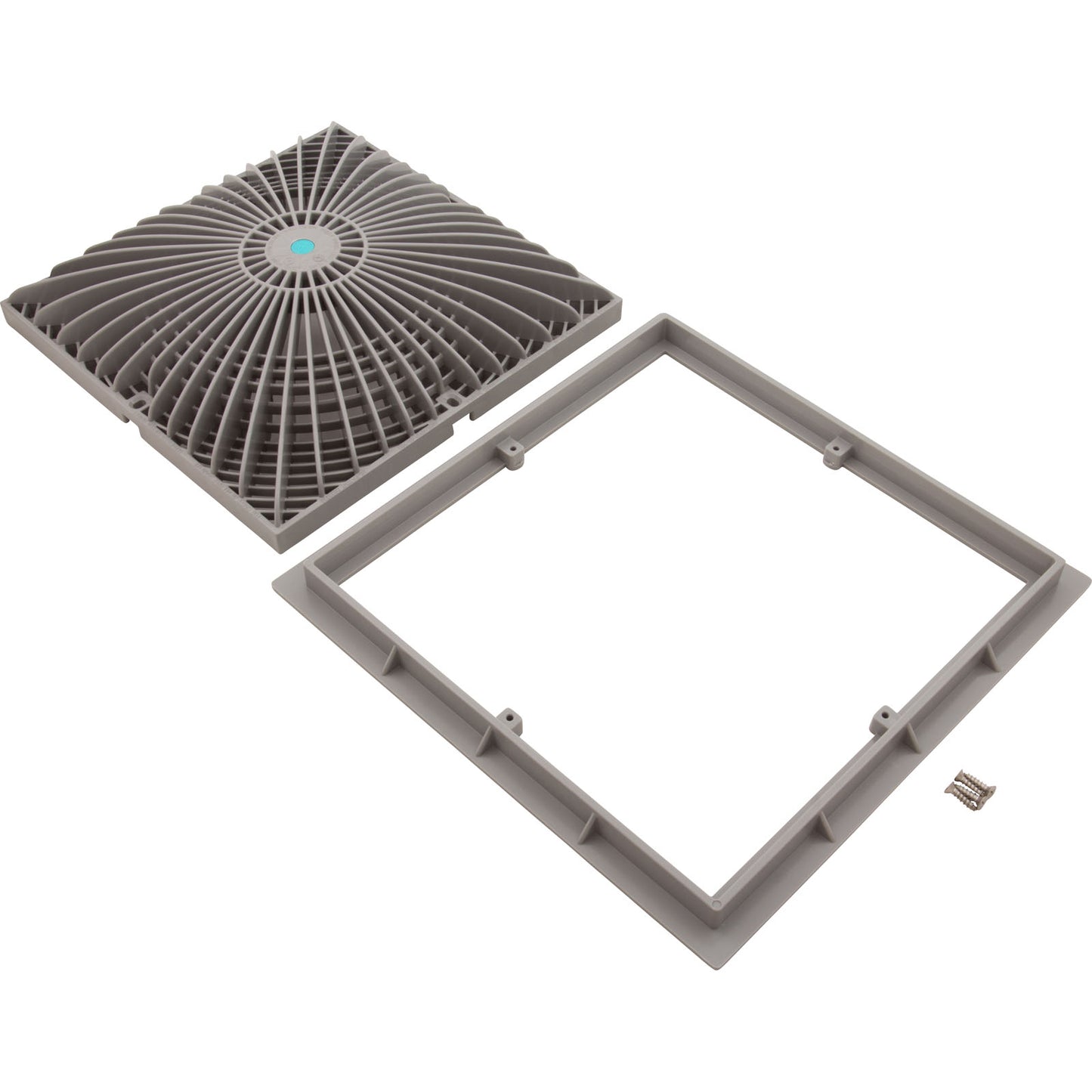 Main Drain Cover, Aquastar MoFlow, 12" Square, w/Fr, Lt Gry, VGB