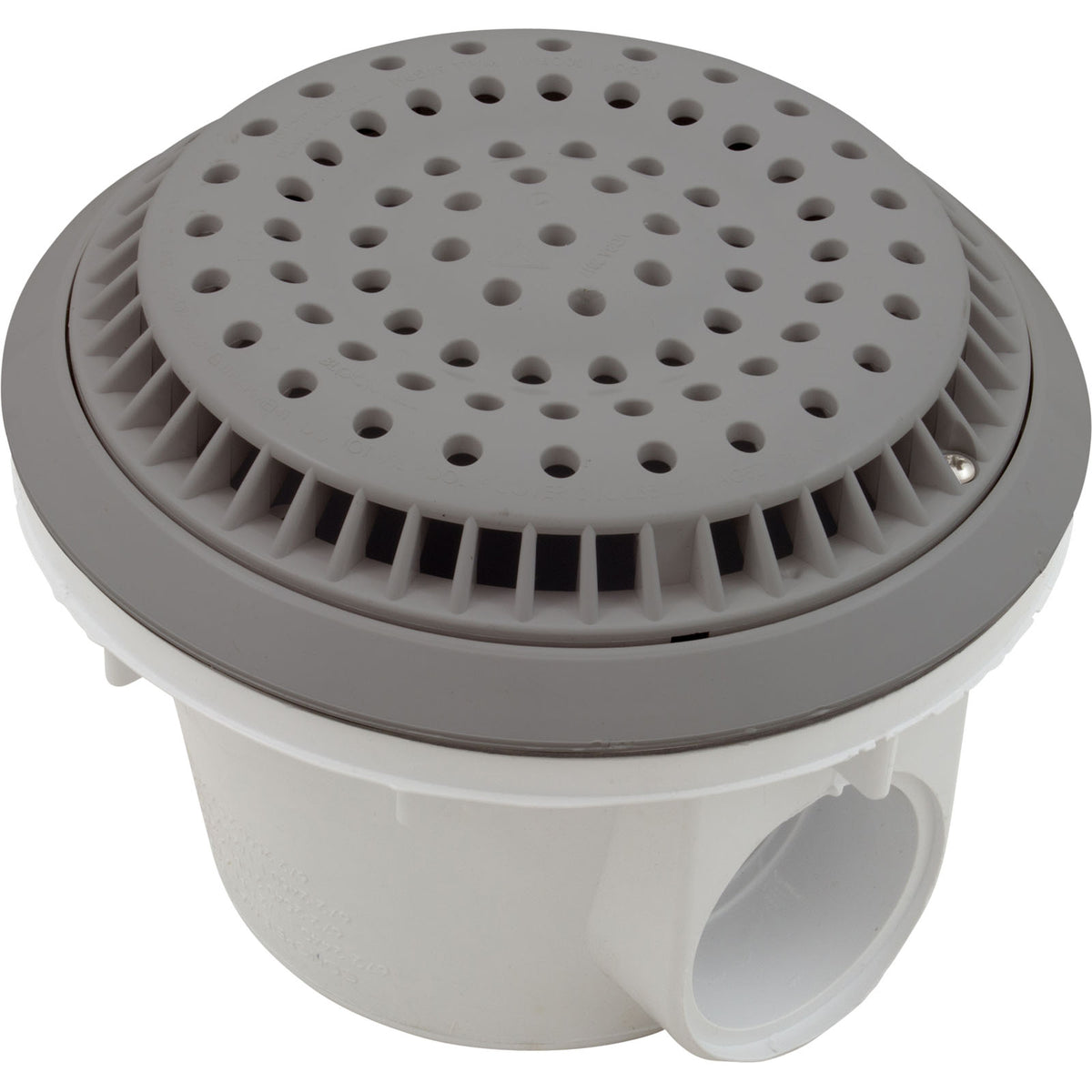 Main Drain, WW Anti Vortex, 8" Round, Vinyl, 2"s, Gray