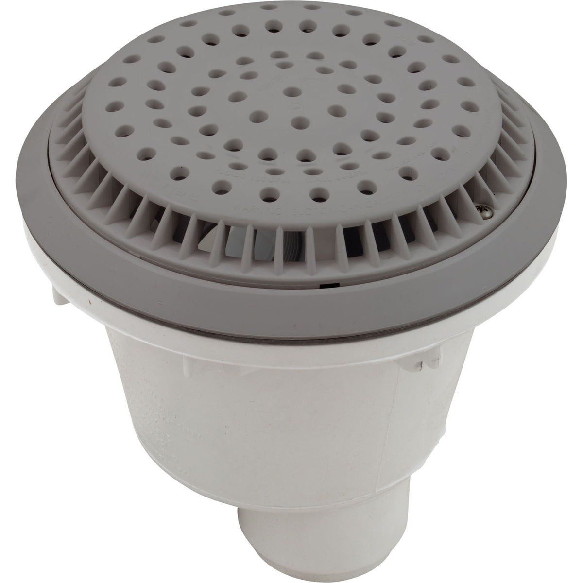 Main Drain, WW Anti Vortex, 8" Round, Vinyl, 2"s, Gray