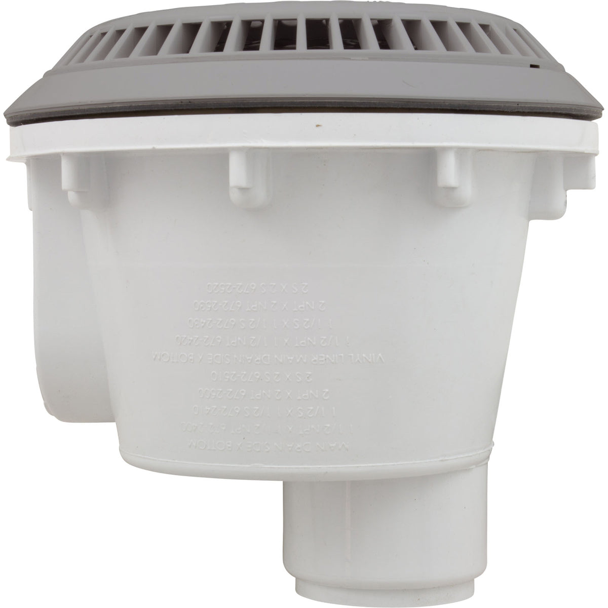 Main Drain, WW Anti Vortex, 8" Round, Vinyl, 2"s, Gray