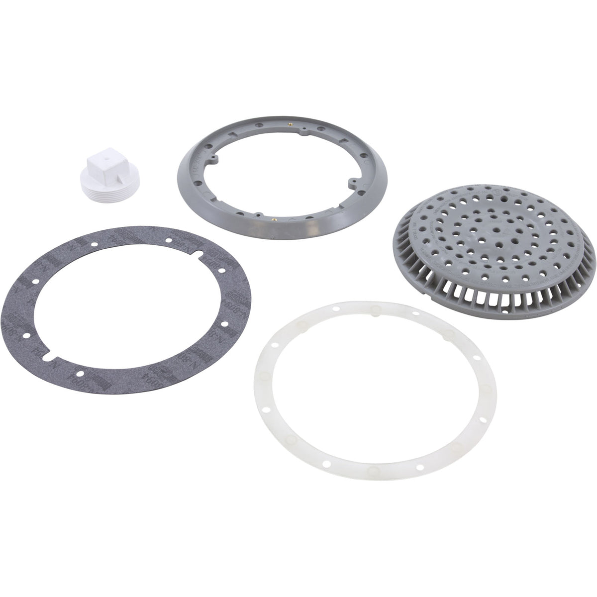 Main Drain, WW Anti Vortex, 8" Round, Vinyl, 2"s, Gray