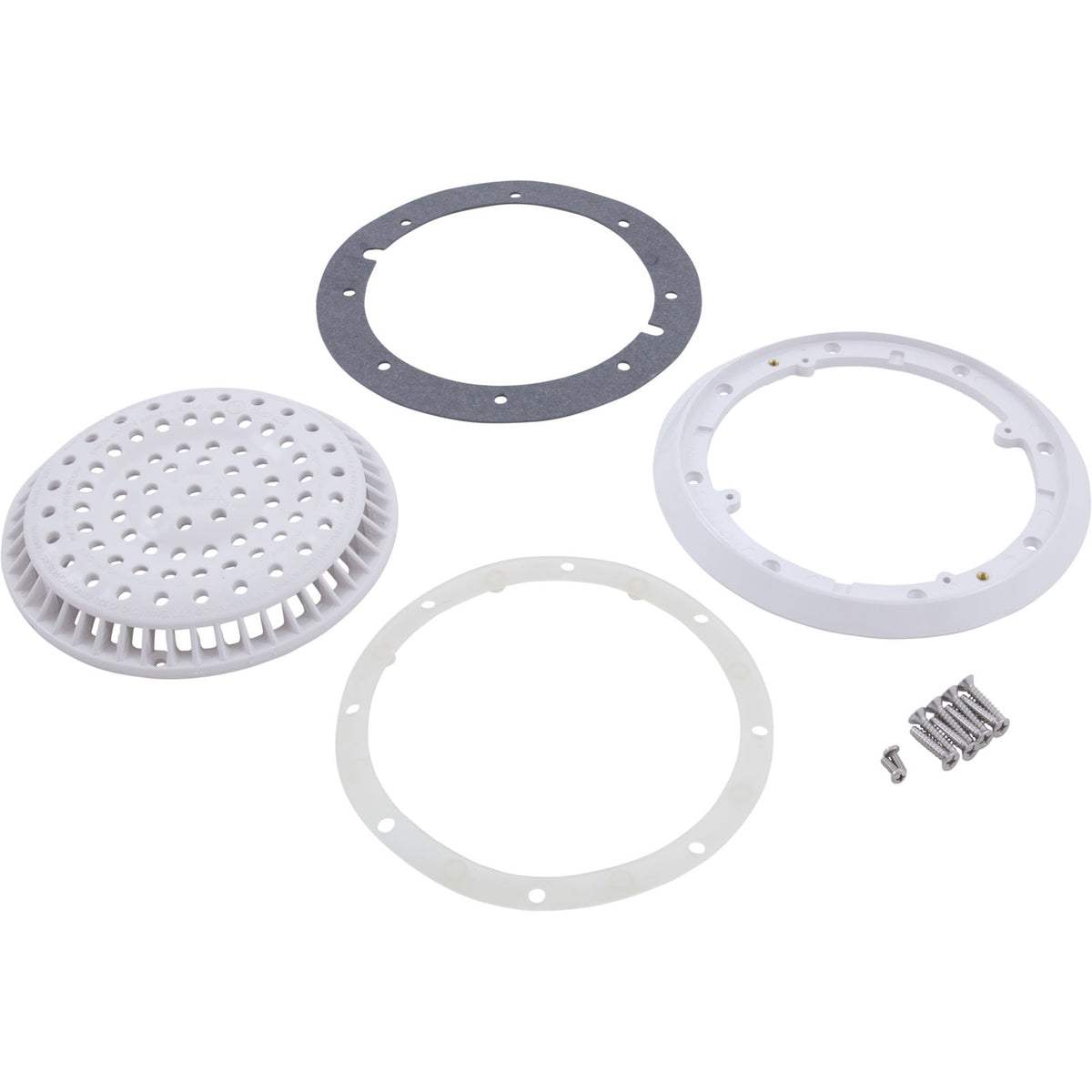 Main Drain Cover, Waterway, 8" Round, with Frame