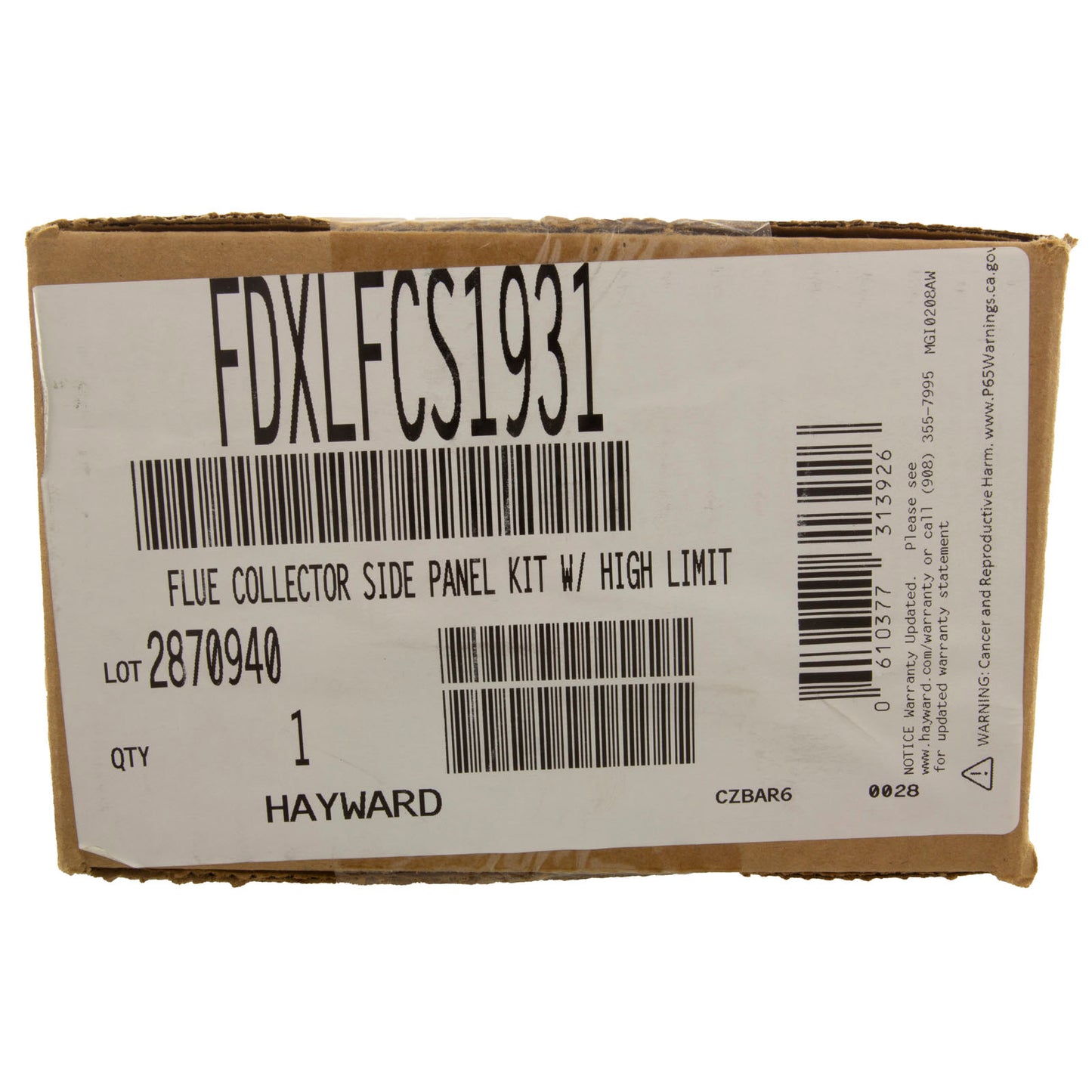 Flue Collector Side Panel, Hayward Universal Low Nox, w/ HL