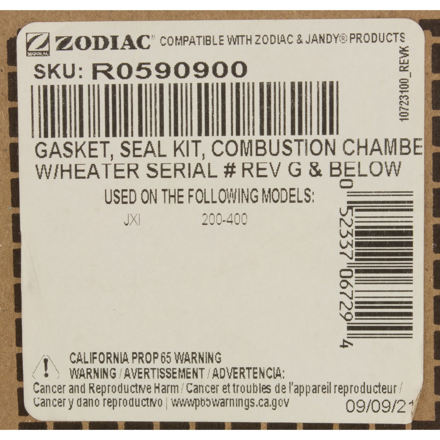 Gasket Kit, Zodiac Jandy JXi 200/260/400