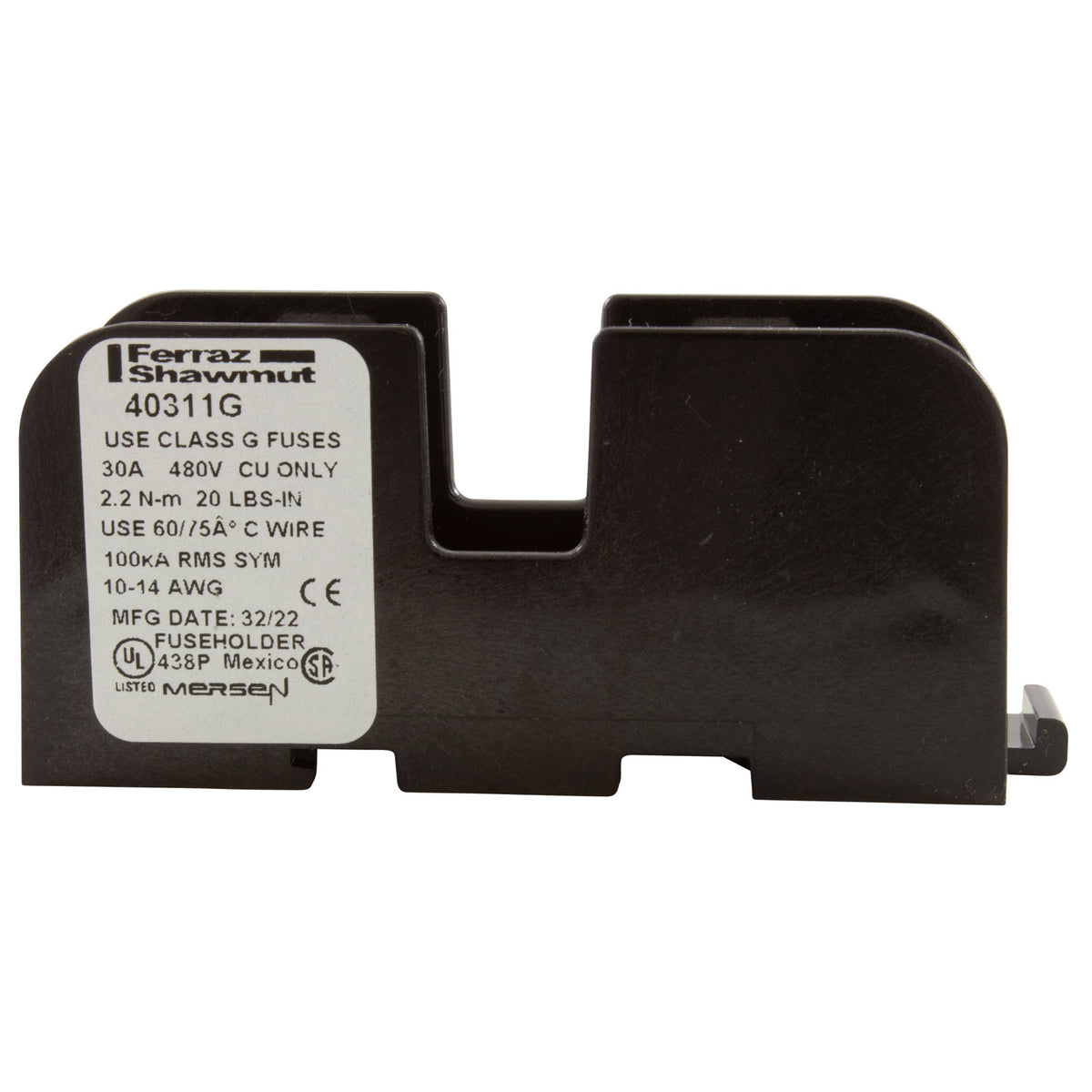 Fuse Block, Buss SC Series, 30A, Box Mount 1 Pole